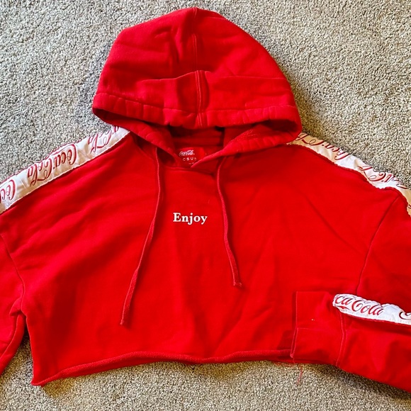 Vintage PacSun x Coca-Cola Cropped Hoodie - Size Small - Picture 5 of 6